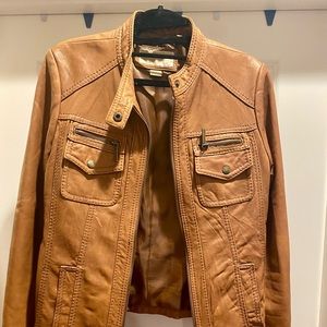 Michael Kors Brown Leather Jacket
